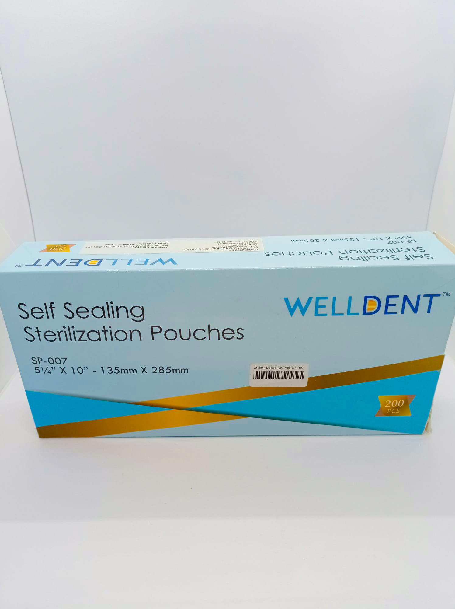 Welldent(Büyük Boy) Kendinden Yapışkanlı Otoklav Poşeti (135mm*285mm)